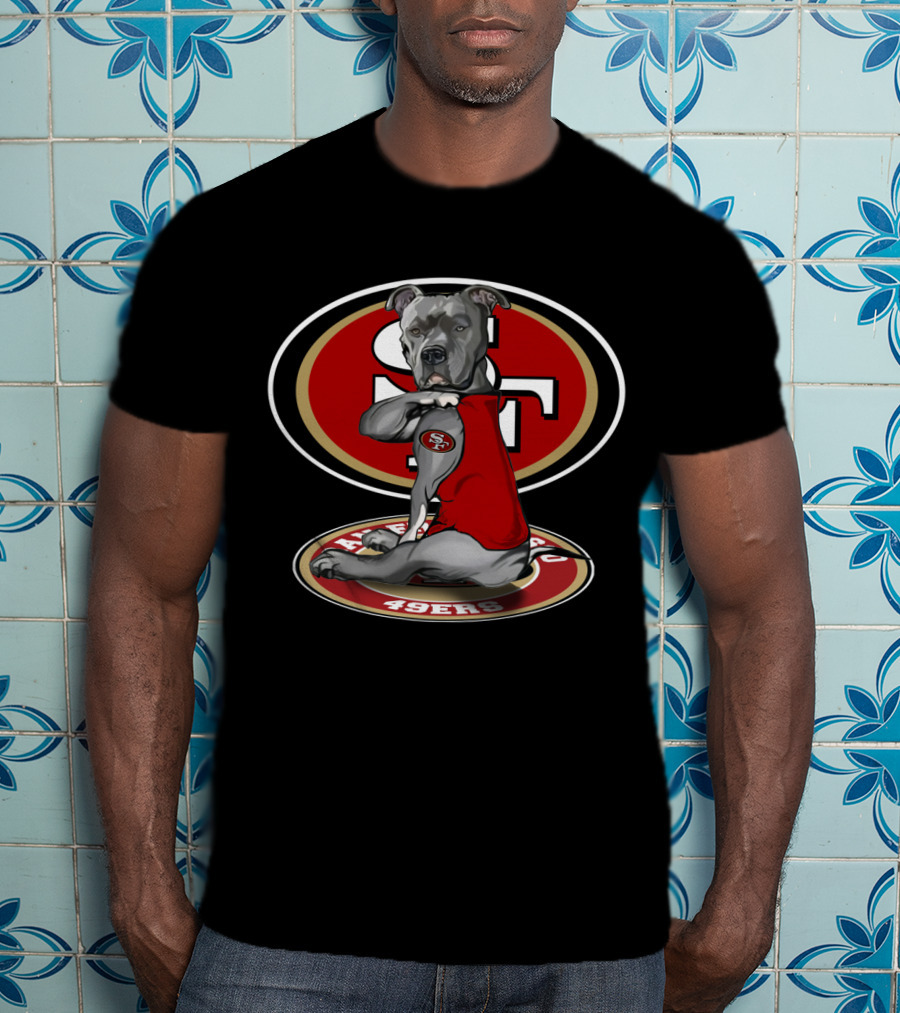 San Francisco 49ers Pitbull Dog NFL T-Shirt