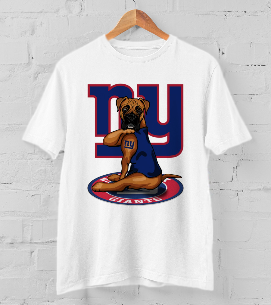 NY Giants Boxer Dog T-Shirt