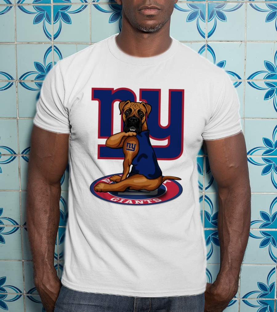NY Giants Boxer Dog T-Shirt