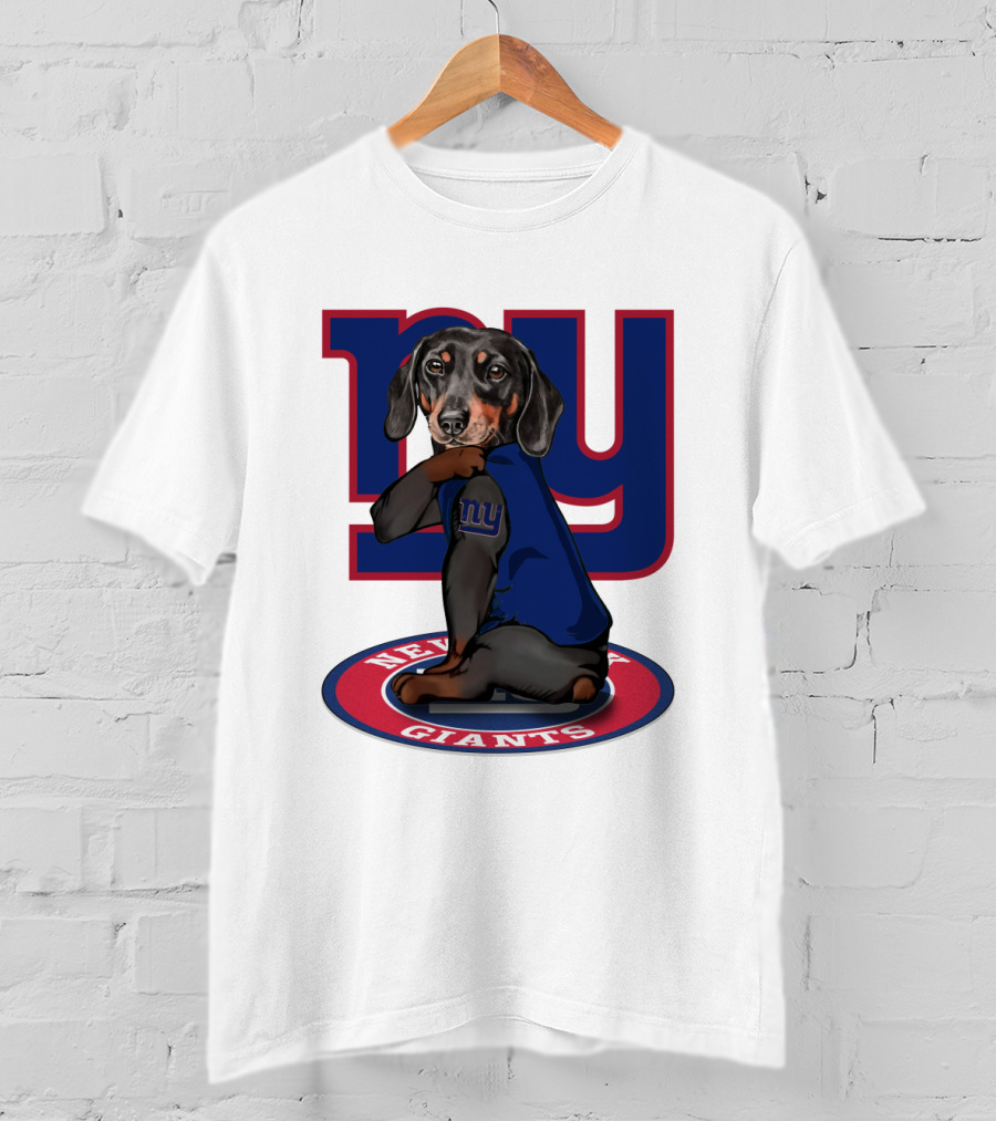New York Giants Dachshunds NFL Team T-Shirt