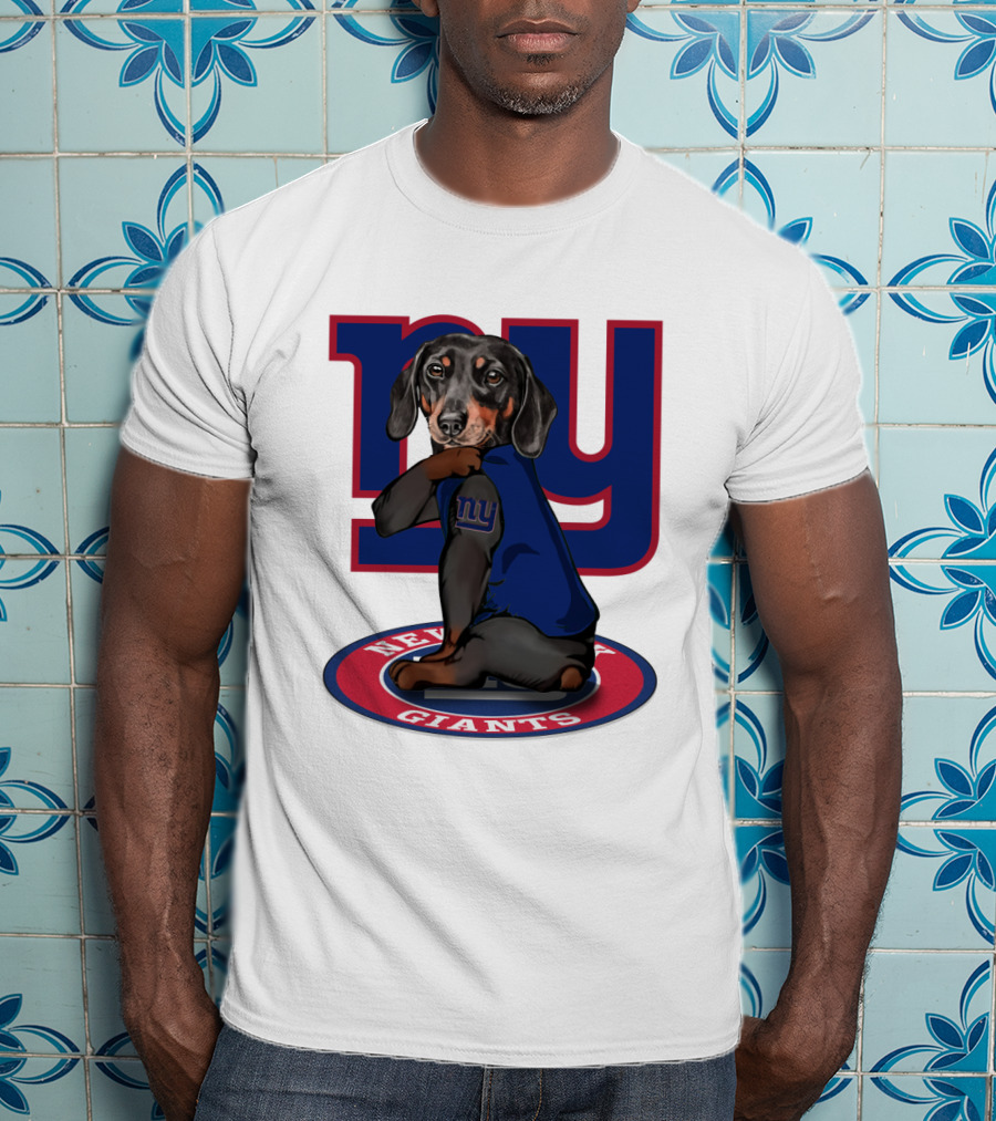 New York Giants Dachshunds NFL Team T-Shirt
