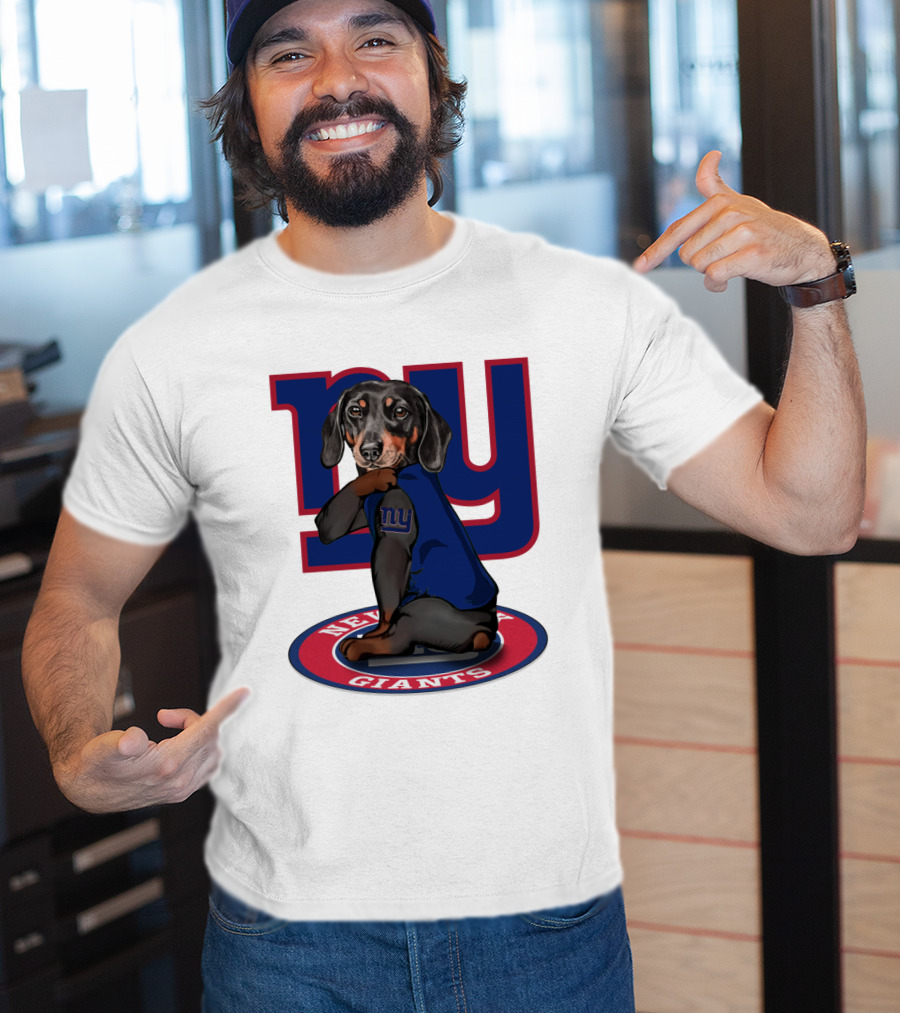 New York Giants Dachshunds NFL Team T-Shirt