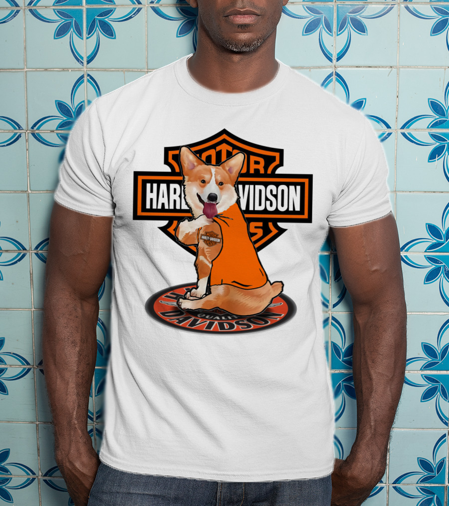 Harley Davidson Motor Corgi T-Shirt