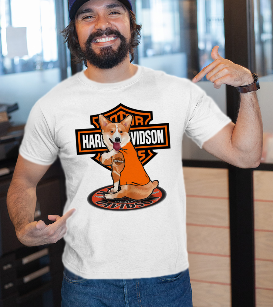 Harley Davidson Motor Corgi T-Shirt