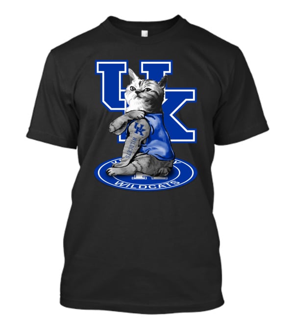 Uk Wildcats Cat Mascot With Letterman T-Shirt