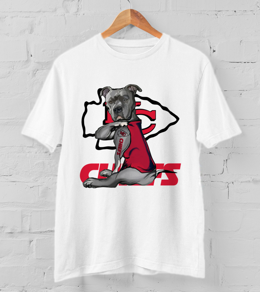 Pitbull Chiefs Nfl Kc Tattoo T-Shirt