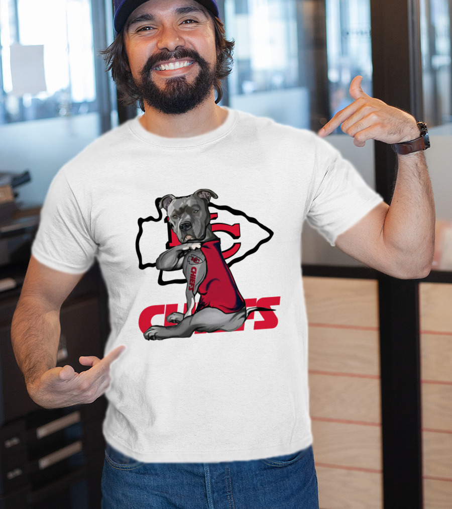 Pitbull Chiefs Nfl Kc Tattoo T-Shirt