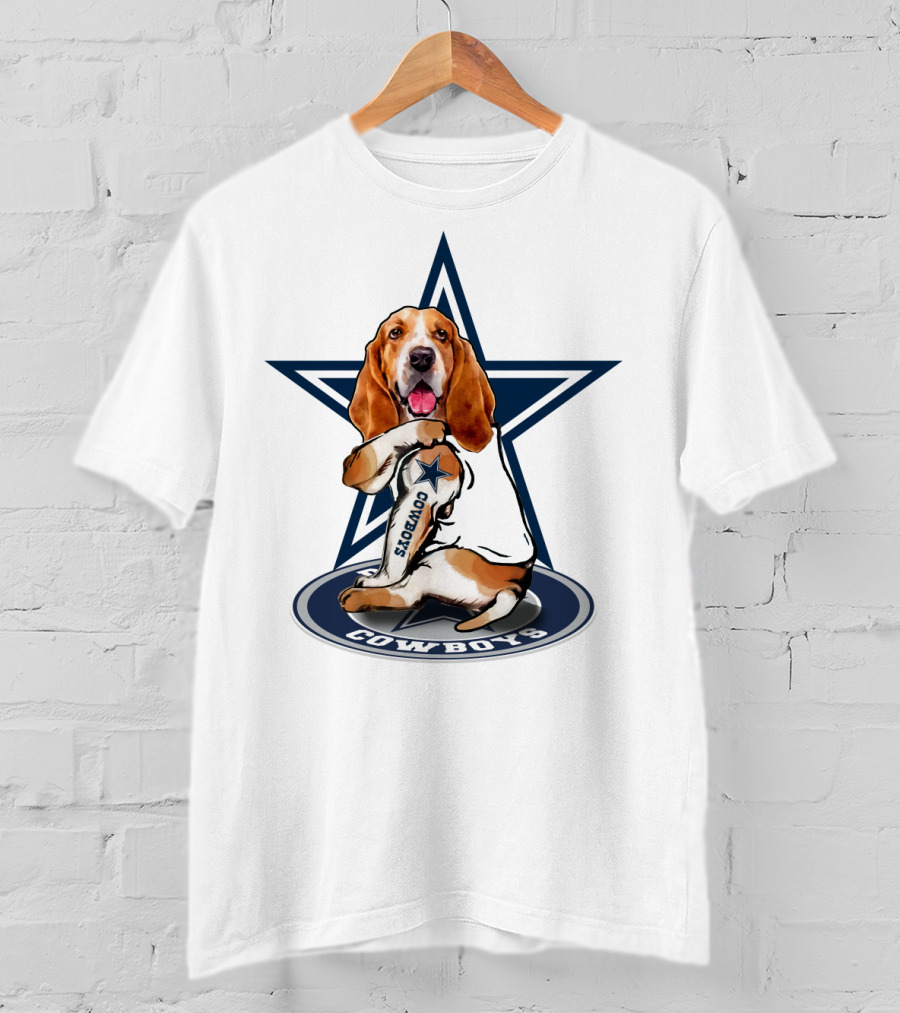 Cowboys Basset Hound With Star T-Shirt
