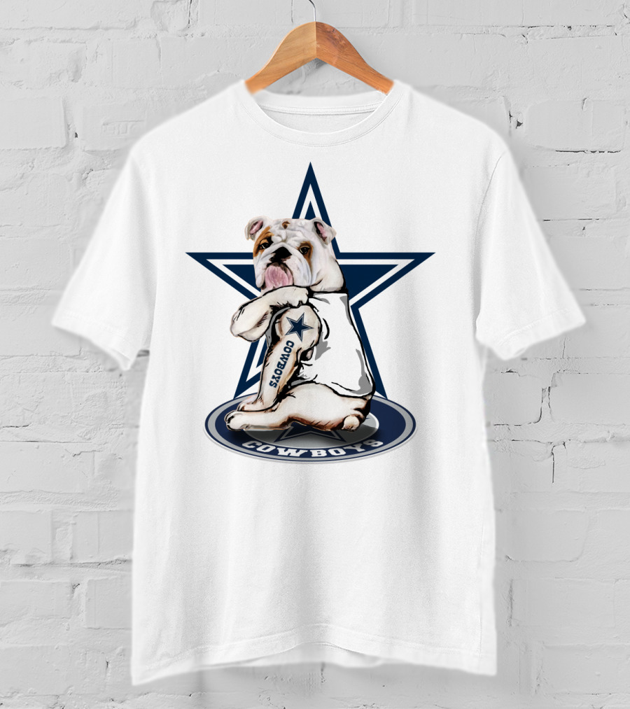 Cowboys Bulldog Star Football Team T-Shirt