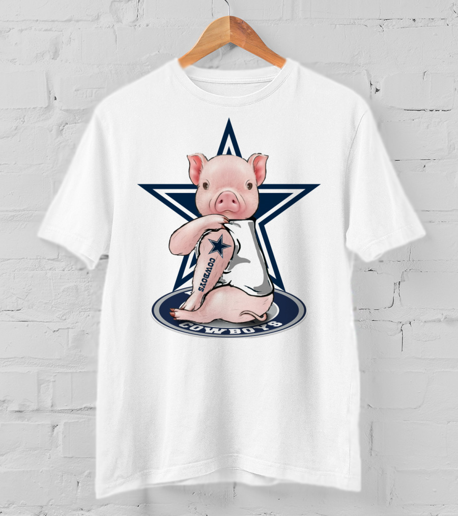 Cowboys Pig With Star Tattoo T-Shirt