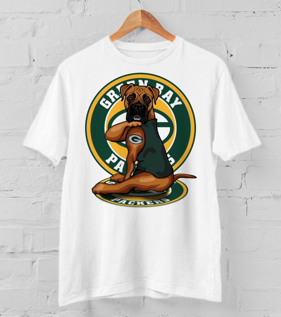 Green Bay Packers Boxer Dog T-Shirt
