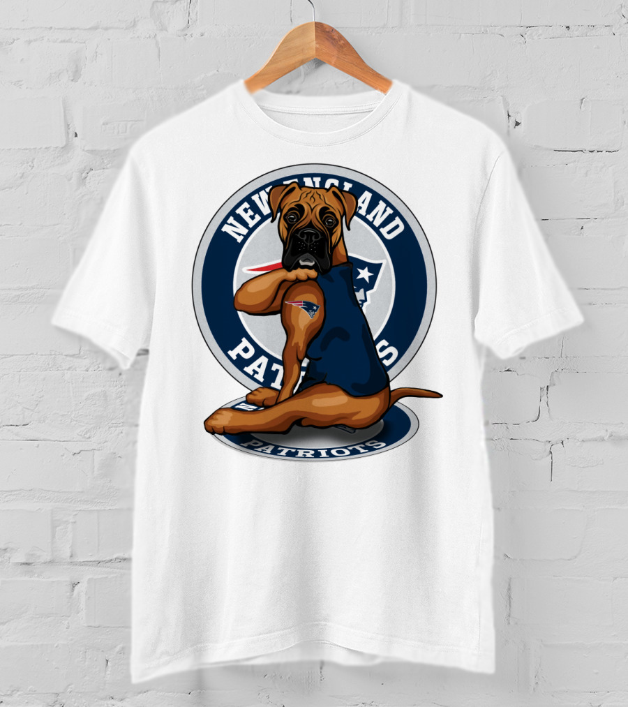 New England Patriots Boxer Dog T-Shirt