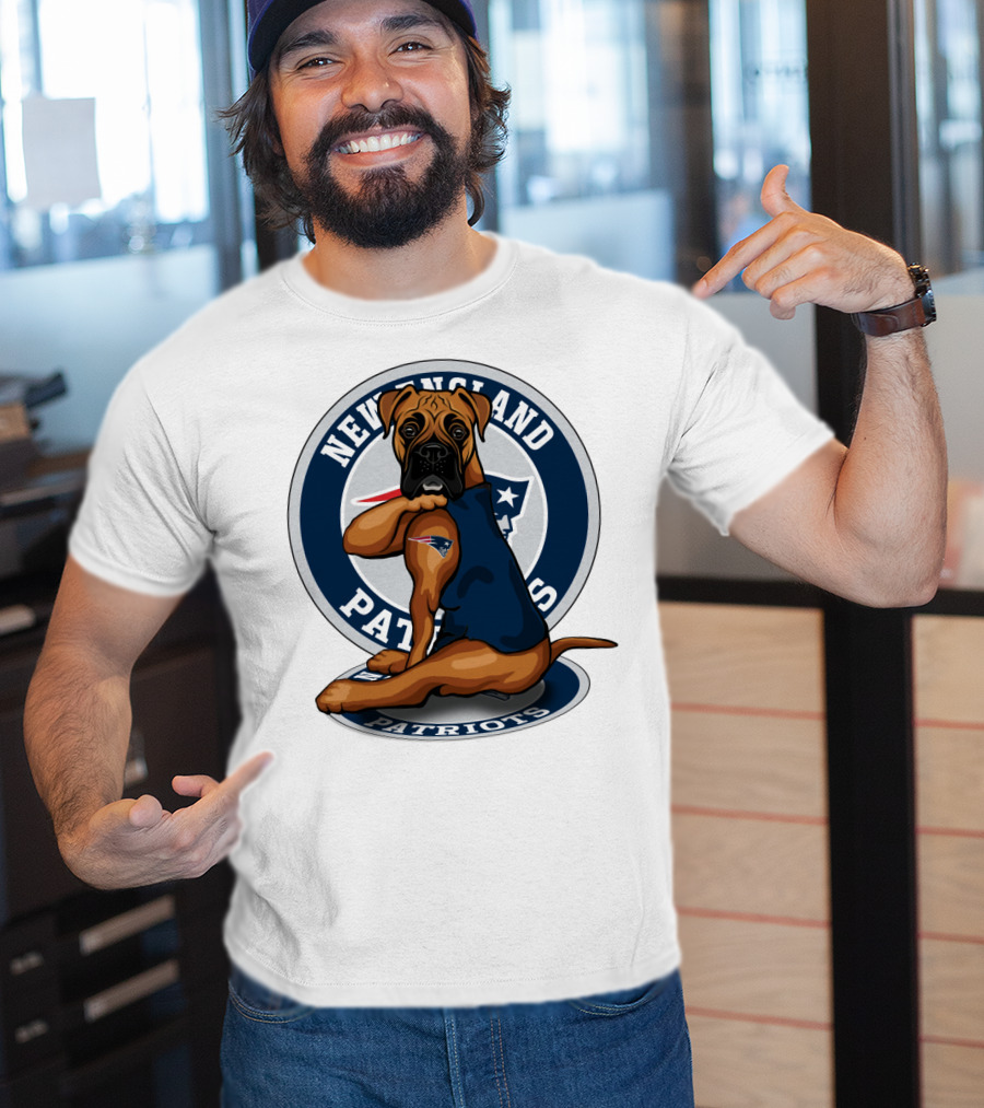 New England Patriots Boxer Dog T-Shirt