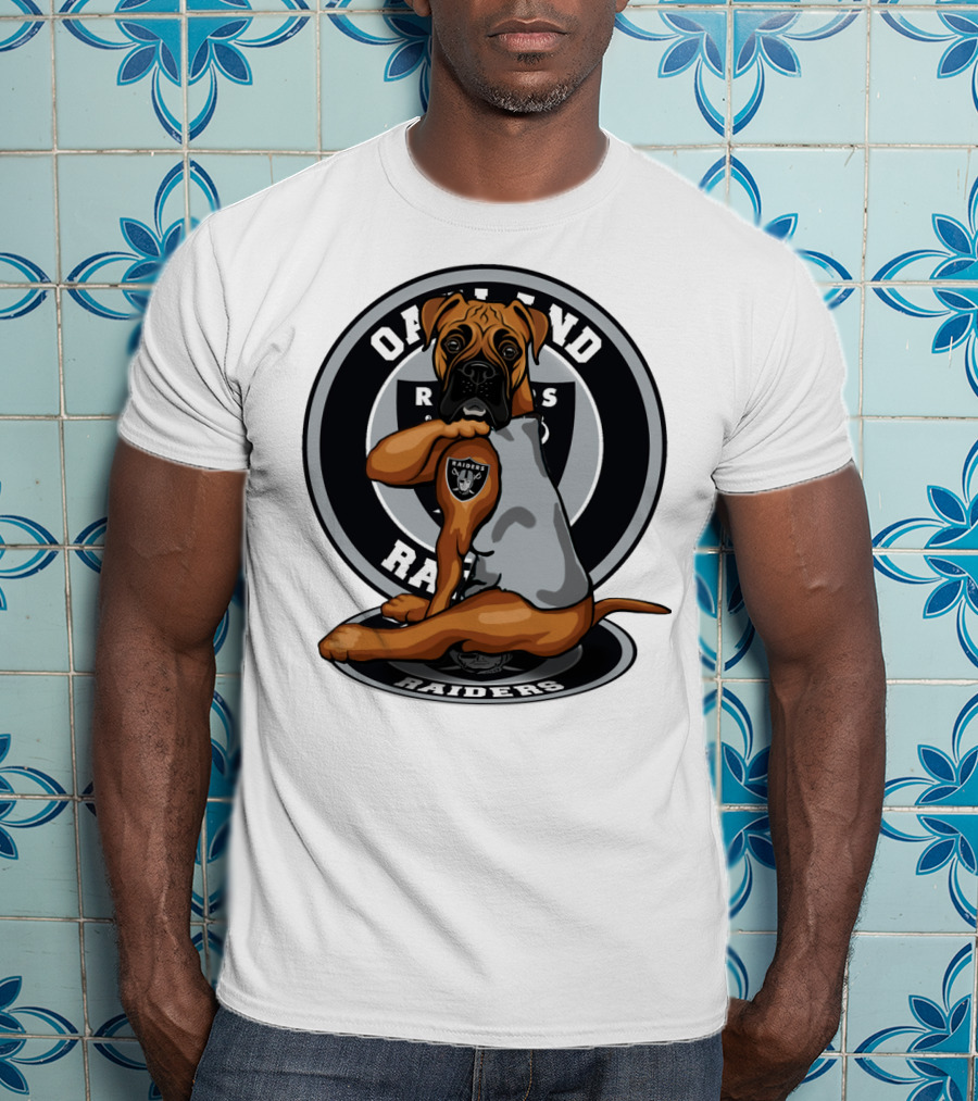 Oakland Raiders Boxer Dog T-Shirt