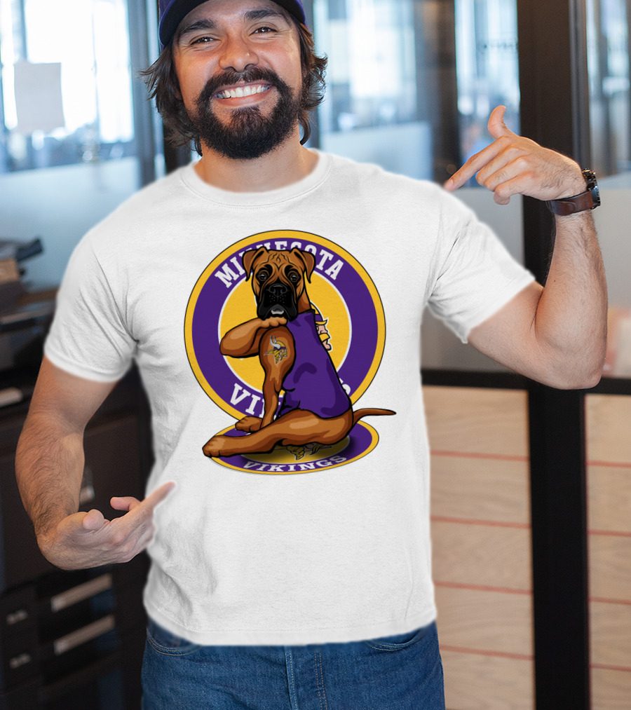 Minnesota Vikings Boxer Dog Tattoo T-Shirt