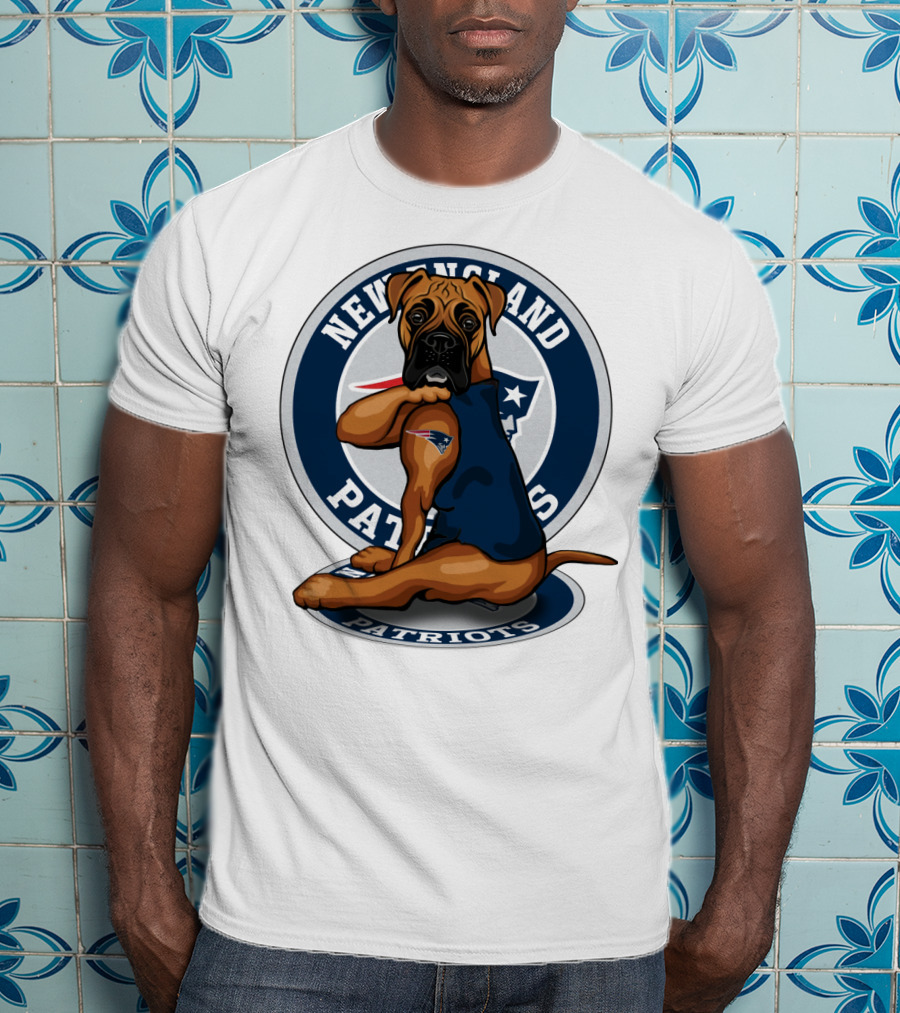 New England Patriots Boxer Dog T-Shirt