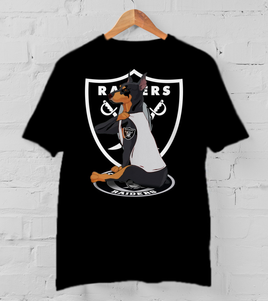 Raiders Dobermann Shield With Sword T-Shirt