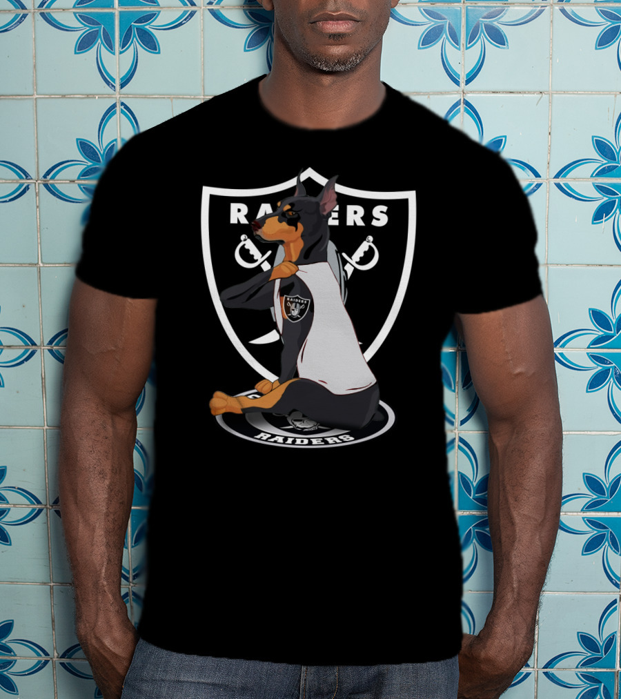 Raiders Dobermann Shield With Sword T-Shirt
