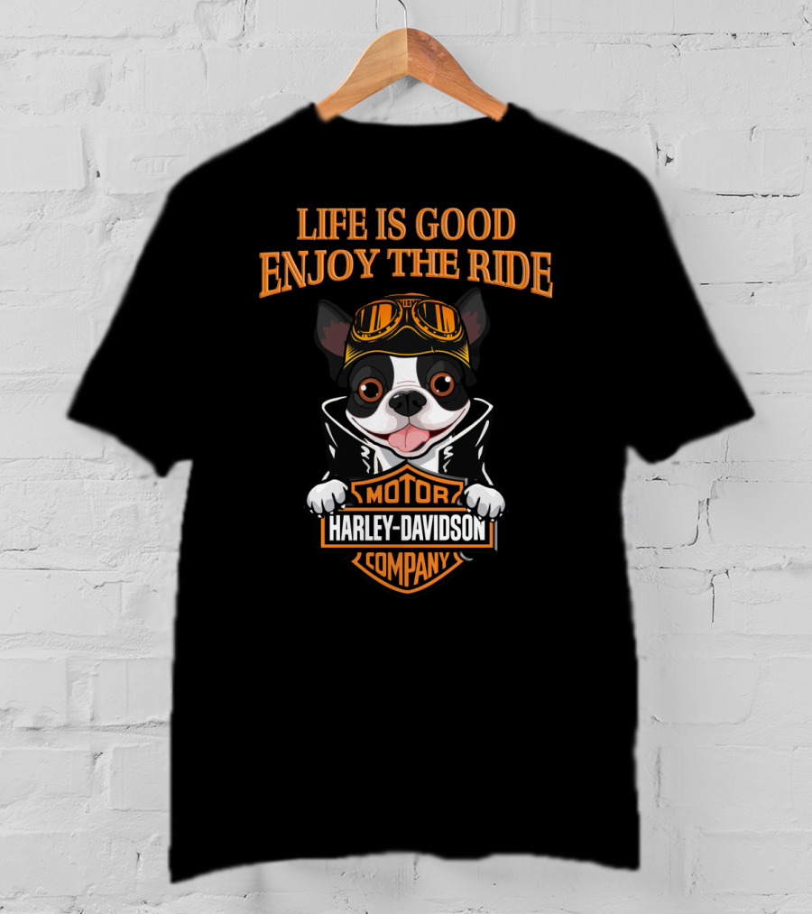 Life Is Good Enjoy The Ride Motor Harley Davidson Company Boston T-Shirt