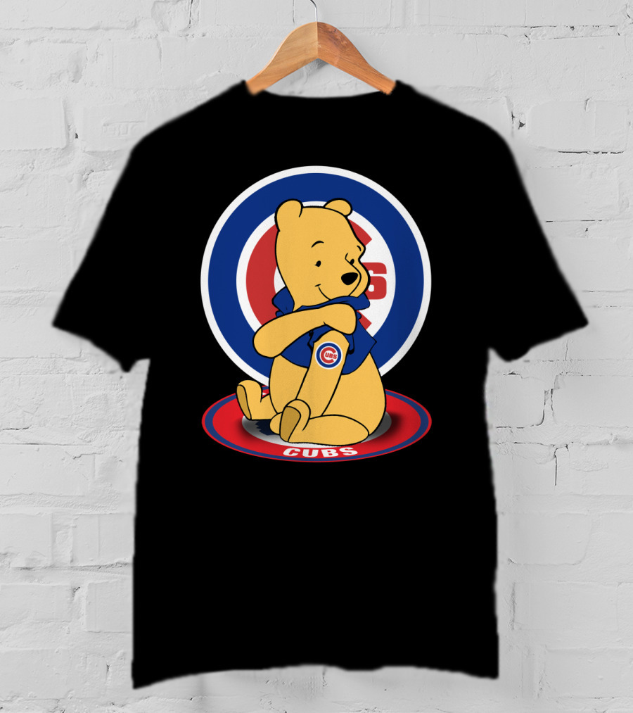 Winnie The Pooh Cubs Logo Baseball Fan Crossover T-Shirt