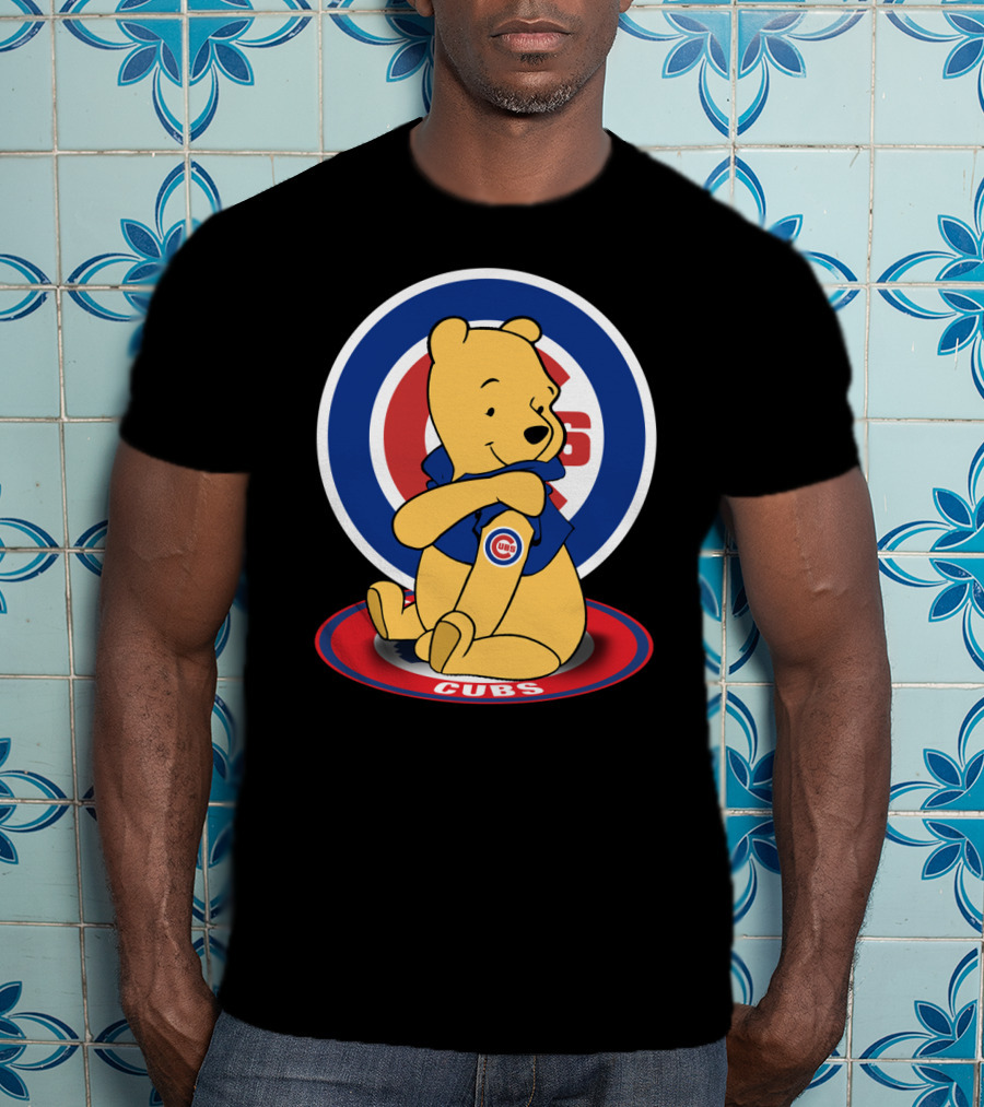 Winnie The Pooh Cubs Logo Baseball Fan Crossover T-Shirt