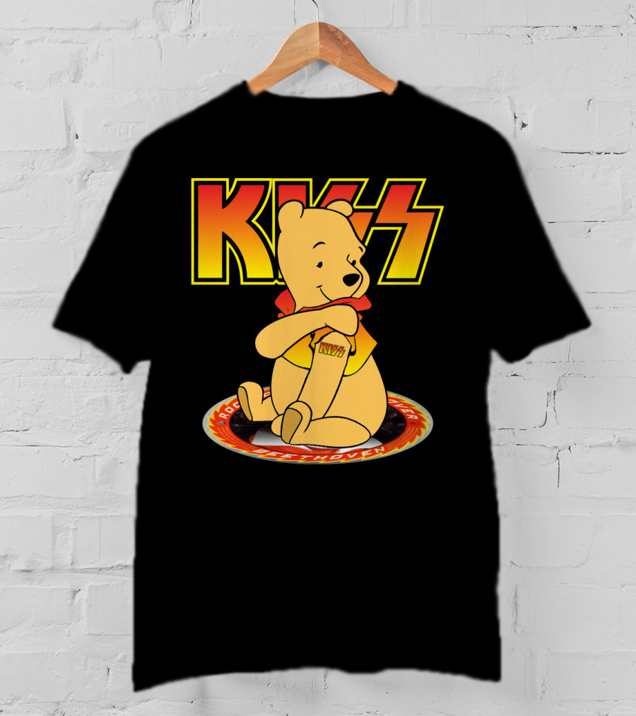 Kiss Pooh Rock And Roll Over T-Shirt