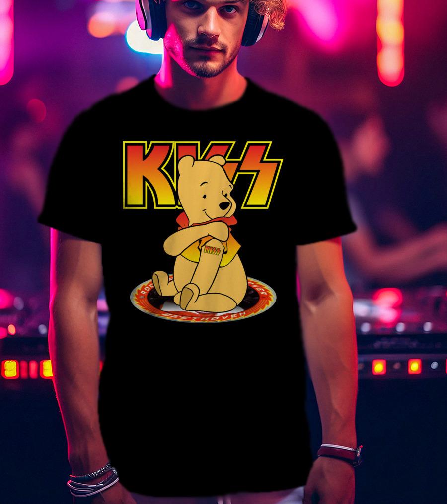 Kiss Pooh Rock And Roll Over T-Shirt