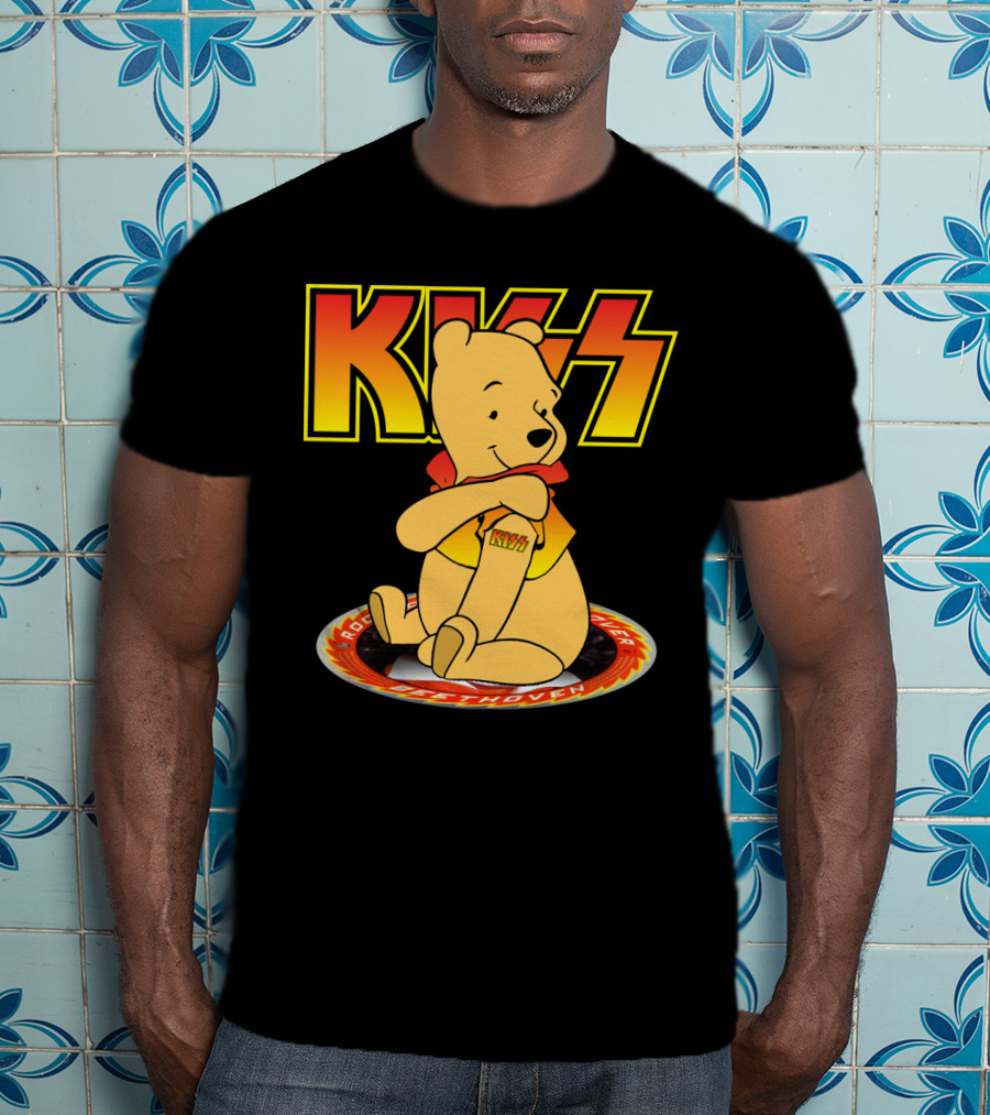 Kiss Pooh Rock And Roll Over T-Shirt