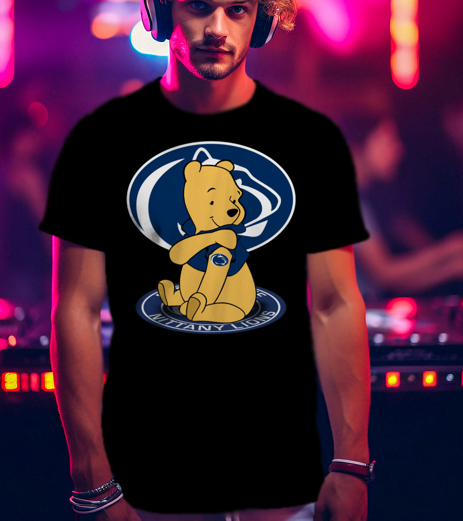 Pooh Bear Penn State Nittany Lions Fan Emblem T-Shirt