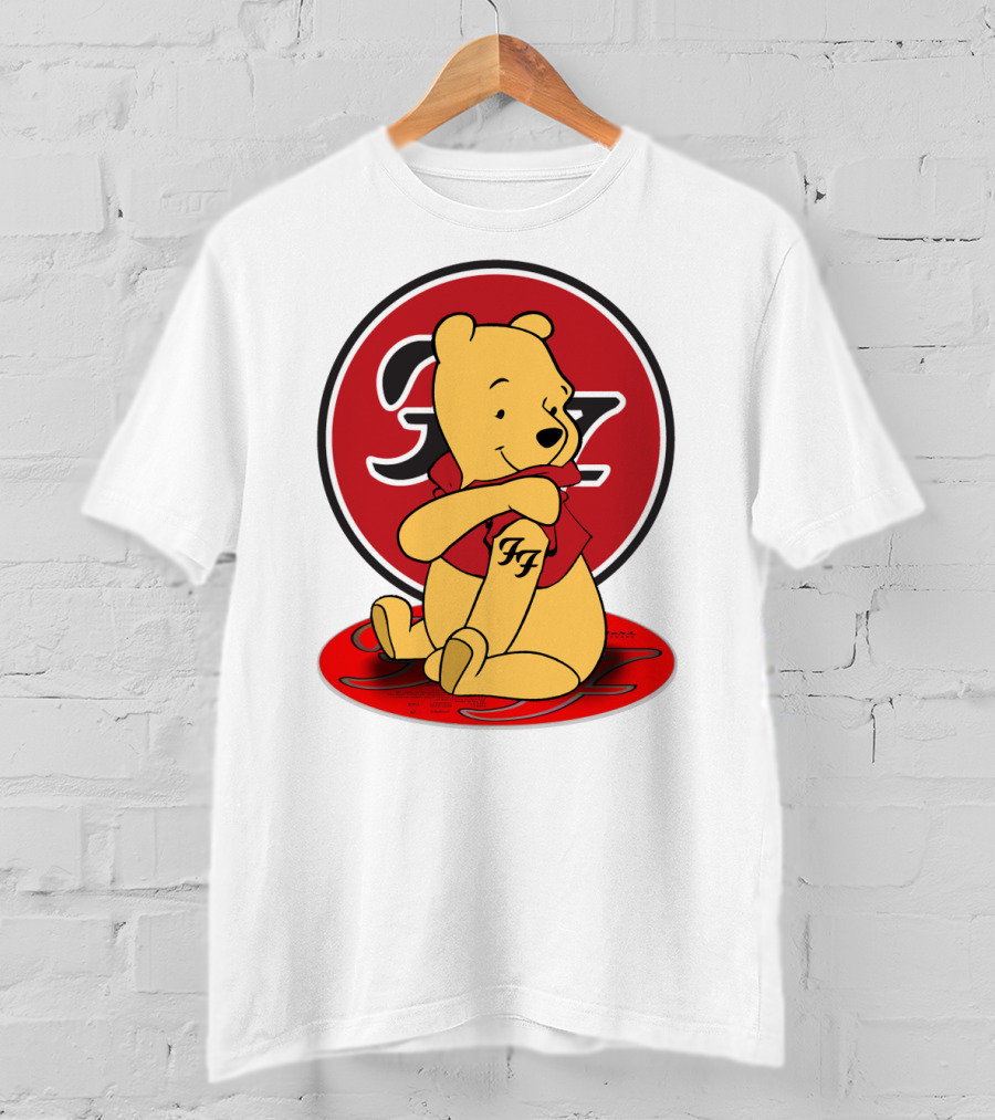Pooh Bear Foo Fighters Logo Crossover T-Shirt