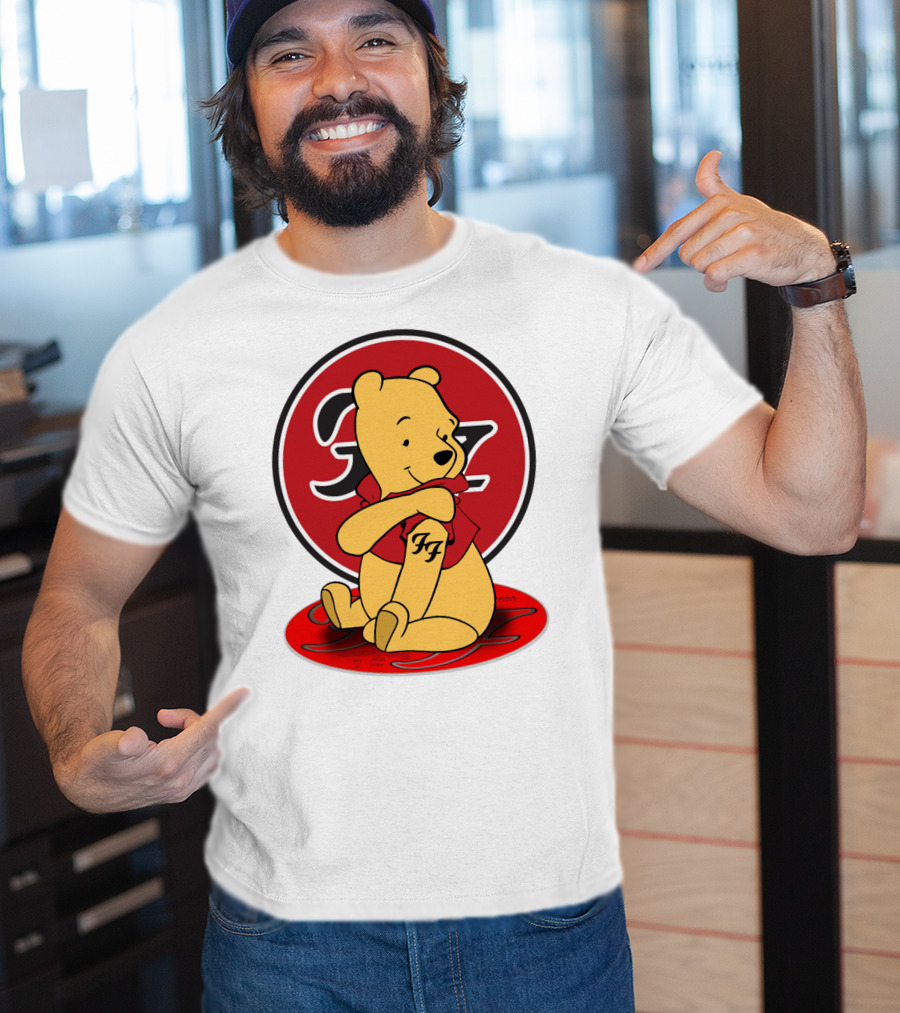 Pooh Bear Foo Fighters Logo Crossover T-Shirt