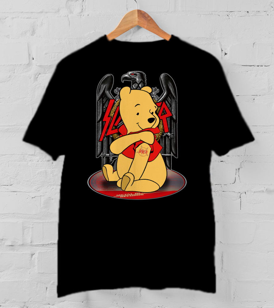 Pooh Slayer Winnie With Metal Eagle Emblem T-Shirt