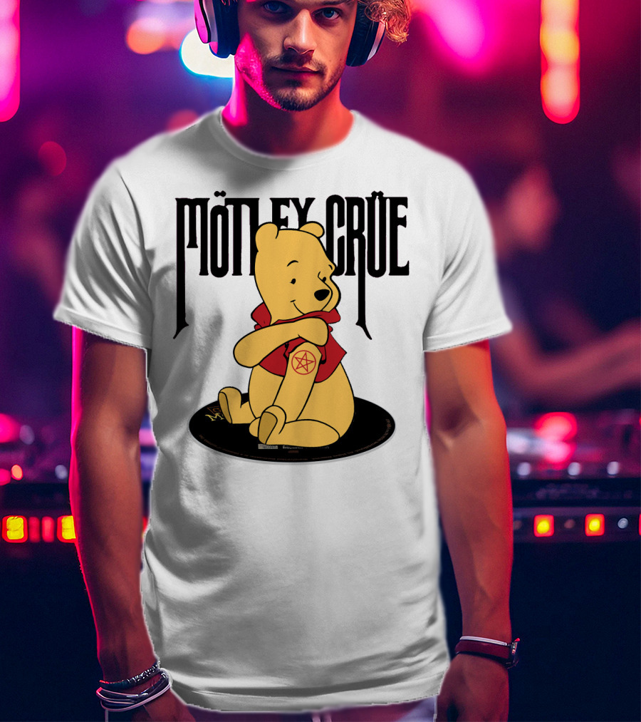 Mötley Crüe Pooh Bear Pentagram Tattoo T-Shirt