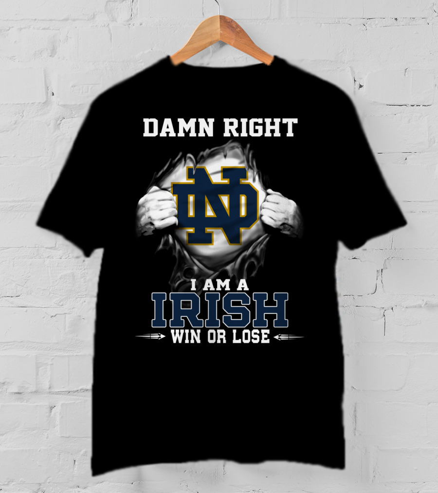 Damn Right I Am A Irish Win Or Lose Nd T-Shirt