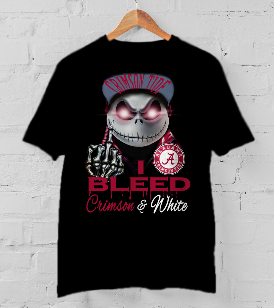 I Bleed Crimson Tide Alabama Crimson & White T-Shirt