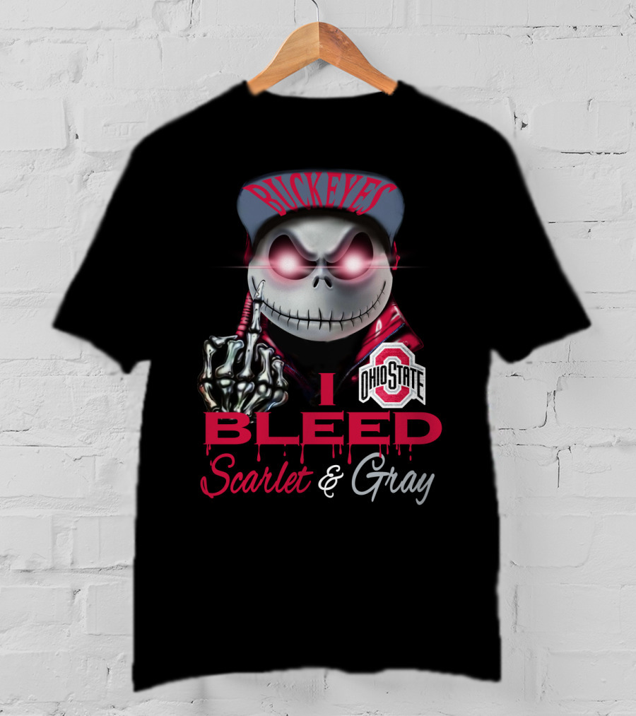 Buckeyes I Bleed Scarlet & Gray Ohio State T-Shirt