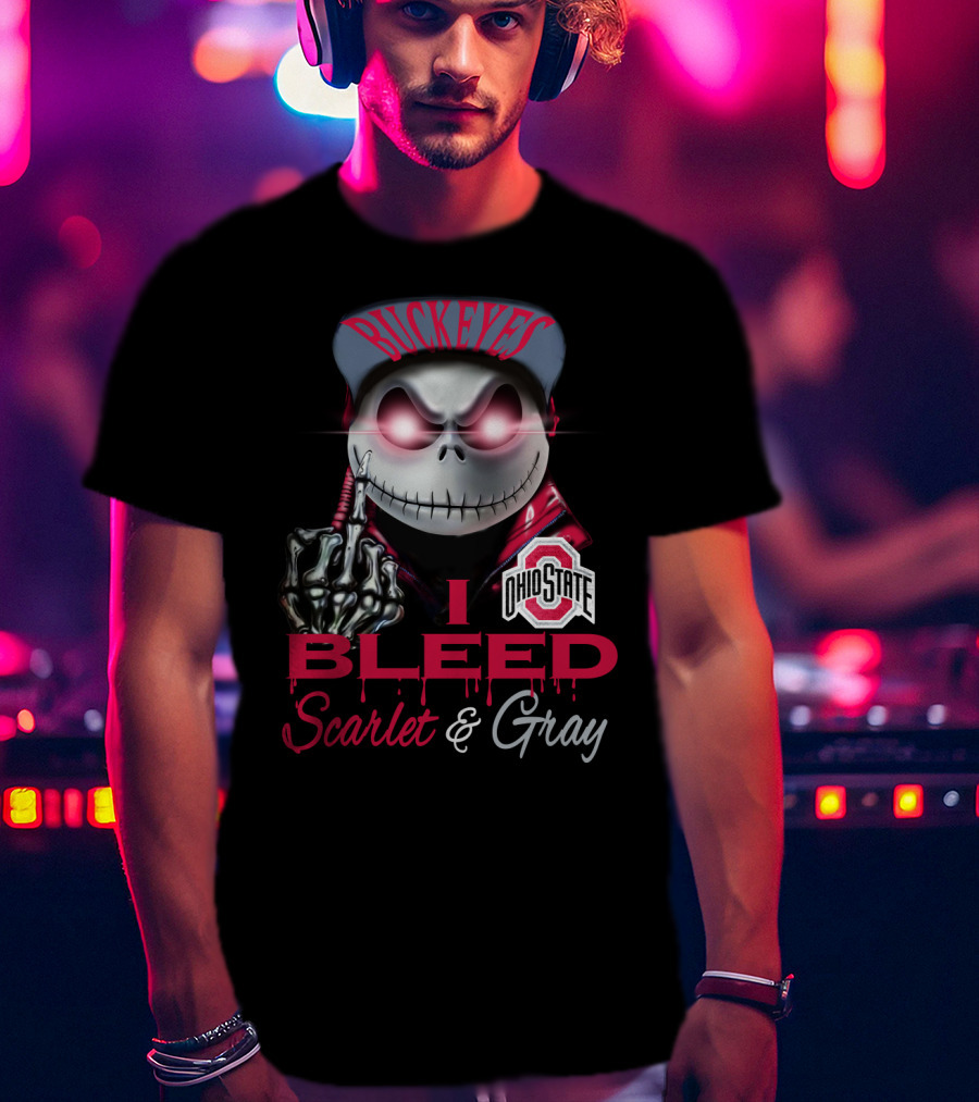 Buckeyes I Bleed Scarlet & Gray Ohio State T-Shirt