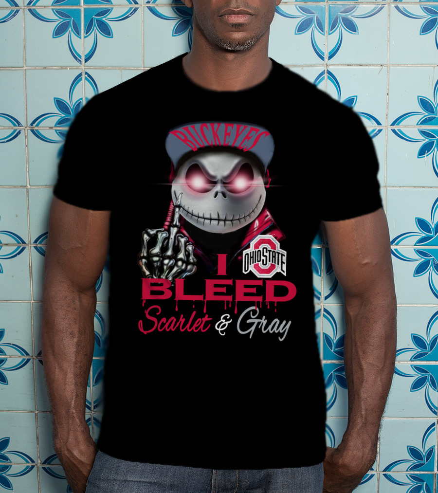 Buckeyes I Bleed Scarlet & Gray Ohio State T-Shirt