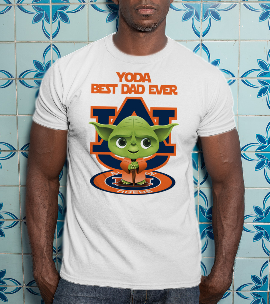 Yoda Best Dad Ever Auburn Tigers T-Shirt