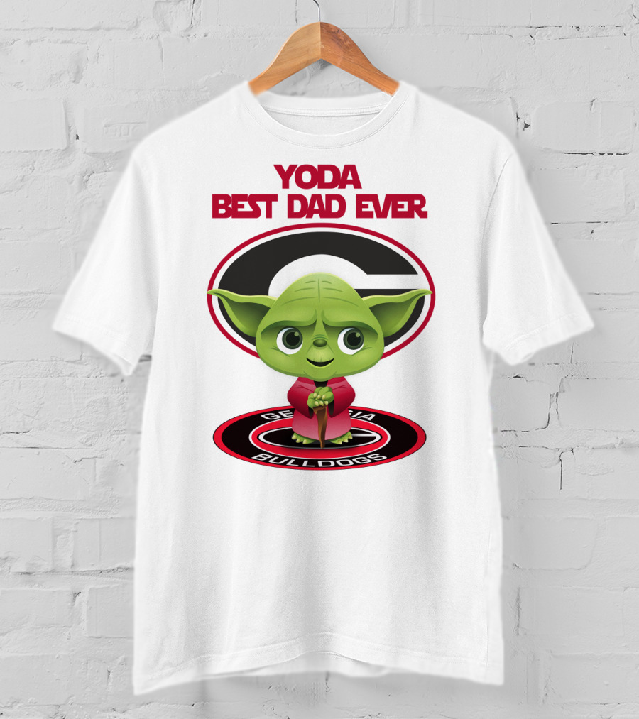 Yoda Best Dad Ever Georgia Bulldogs T-Shirt