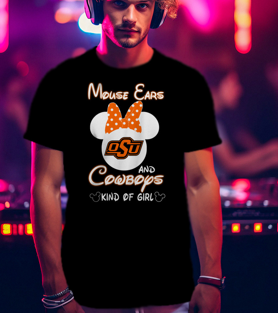 Mouse Ears Osu Cowboys Kind Of Girl T-Shirt