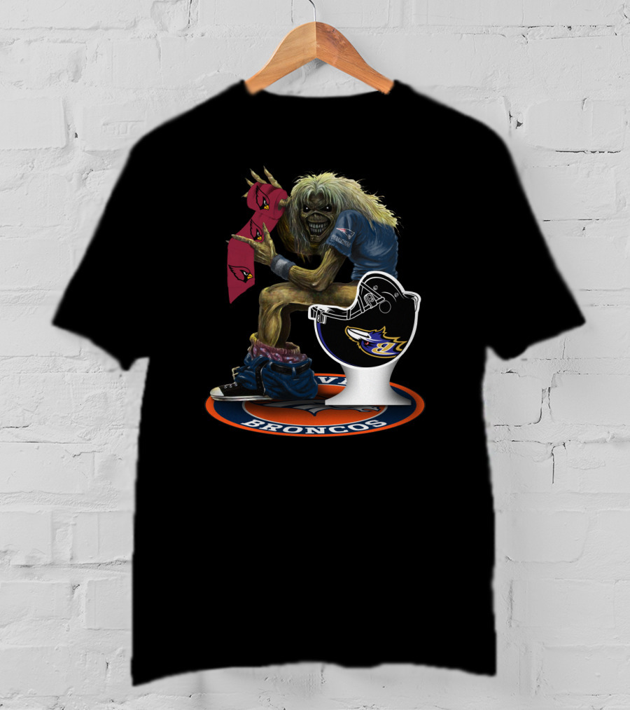 Broncos And Cardinals Crossover With Iconic Metal Mascot T-Shirt