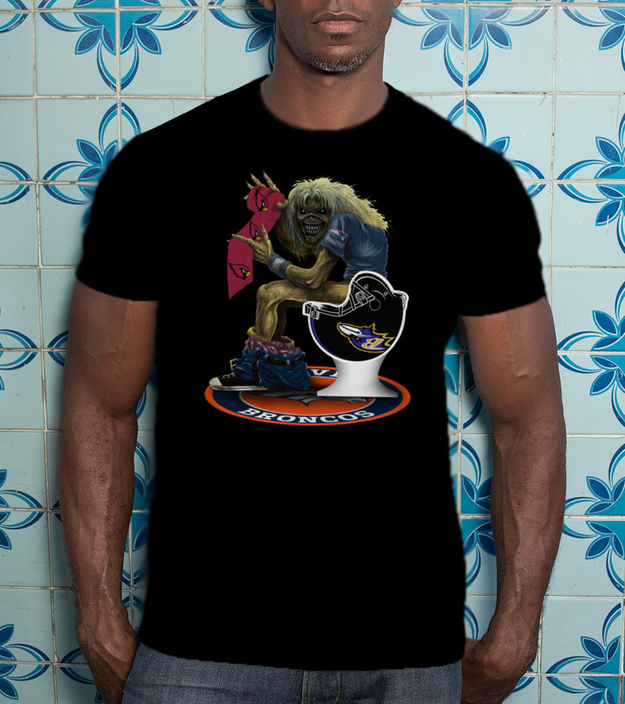 Broncos And Cardinals Crossover With Iconic Metal Mascot T-Shirt