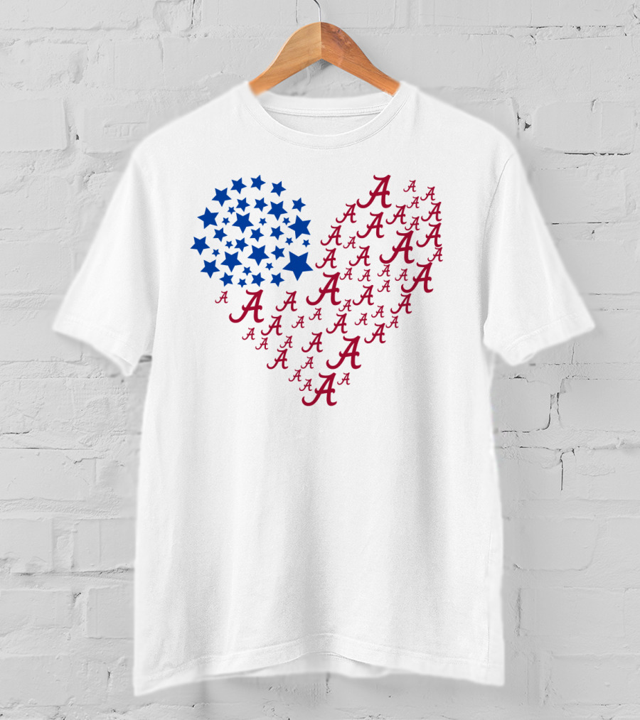 Heartflag Alabama Stars Red Blue T-Shirt