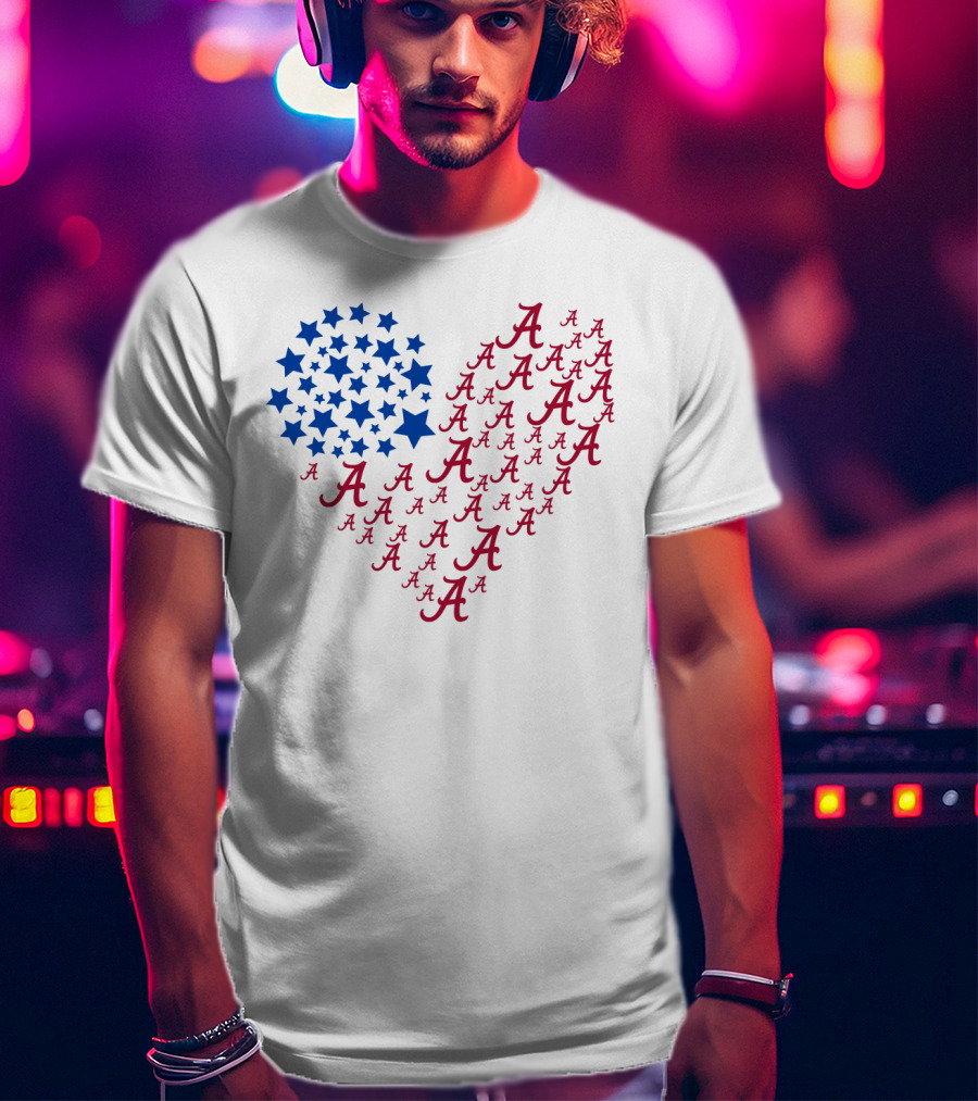 Heartflag Alabama Stars Red Blue T-Shirt