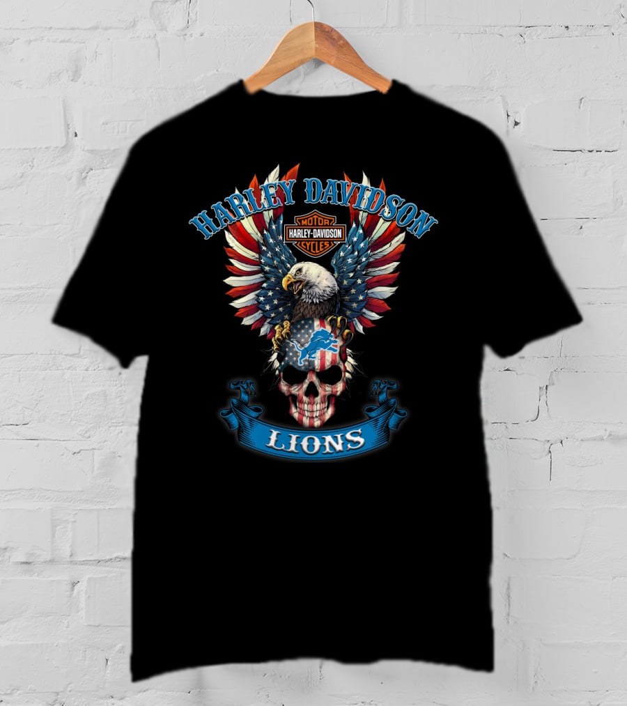 Harley Davidson Motor Cycles Lions T-Shirt