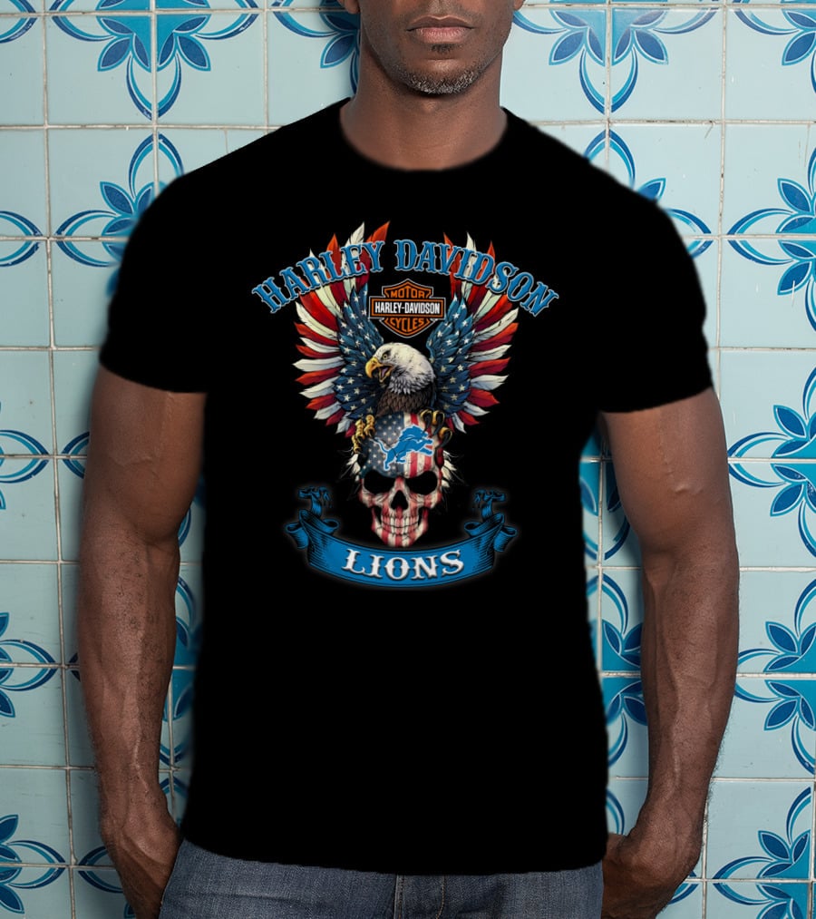 Harley Davidson Motor Cycles Lions T-Shirt