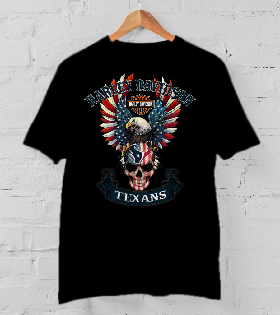 Harley Davidson Motor Cycles Texans T-Shirt