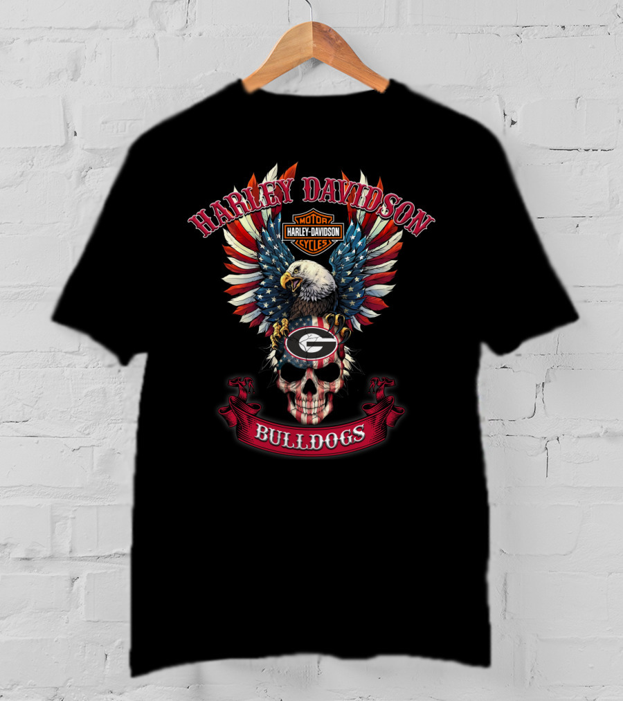 Harley Davidson Motor Cycles Bulldogs T-Shirt
