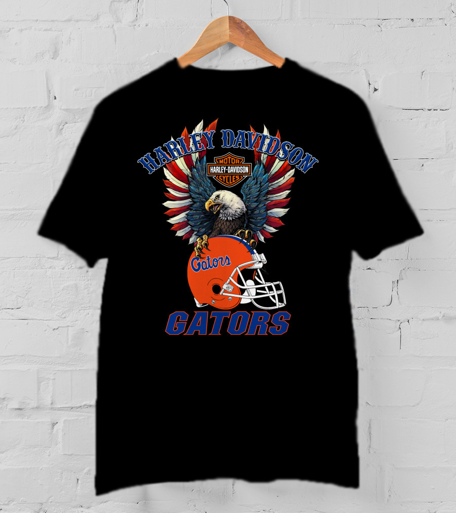 Harley Davidson Motorcycles Gators Ncaa Football T-Shirt
